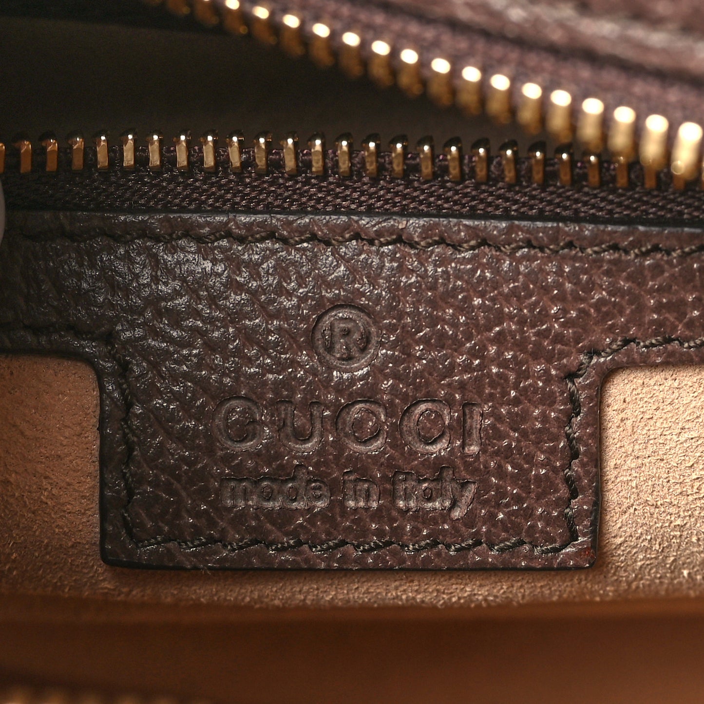 GG Supreme Monogram Textured Dollar Calfskin Web Small Ophidia Slip Handle Tote Beige Ebony New Acero