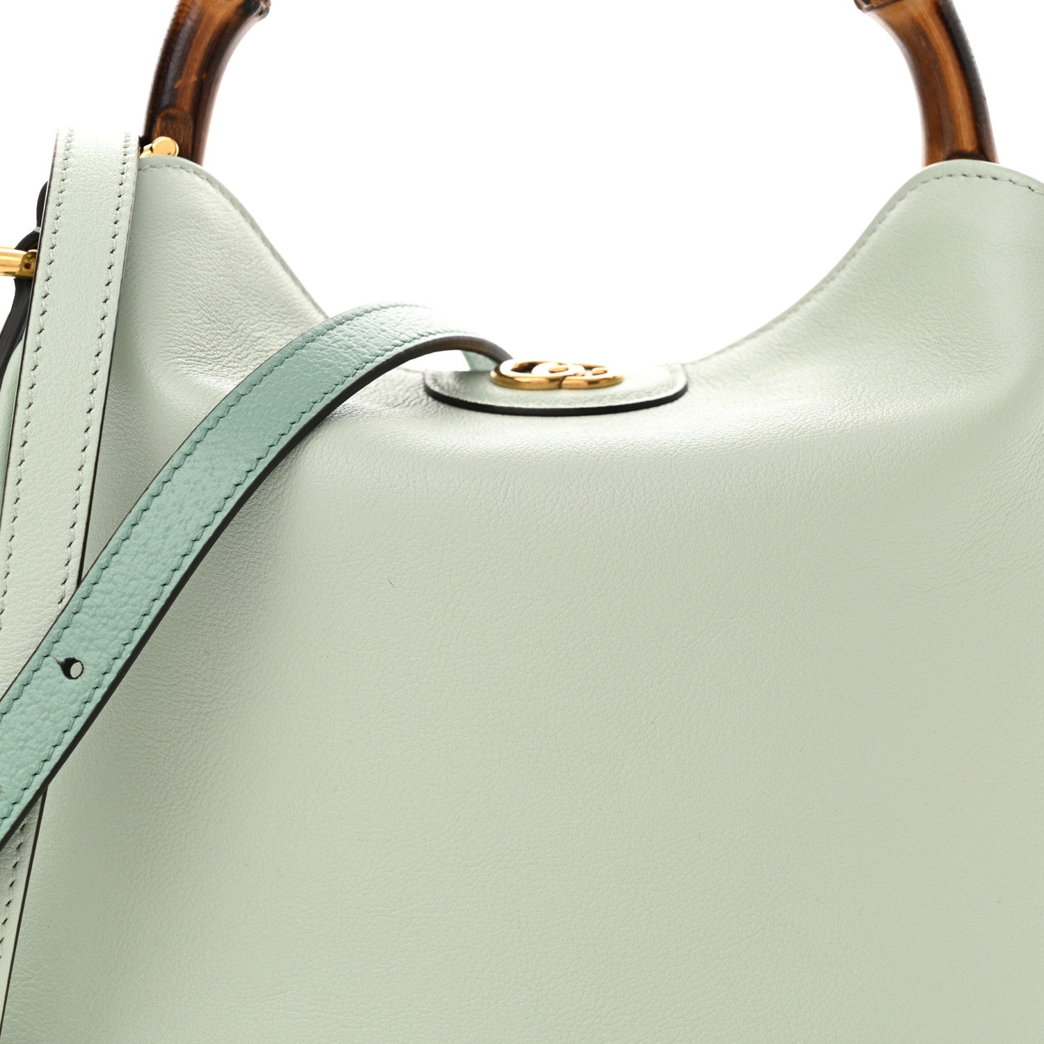 Gucci Softy Wonka Textured Dollar Calfskin Small Diana Shoulder Bag Pale Green 8 of 10