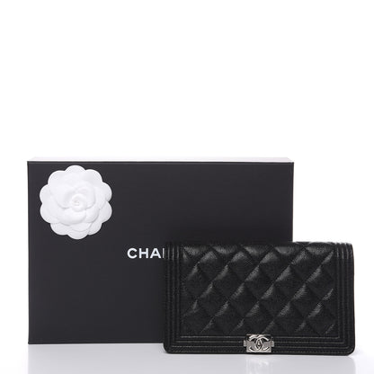 Chanel Caviar Quilted Boy Yen Wallet Black 9 of 9