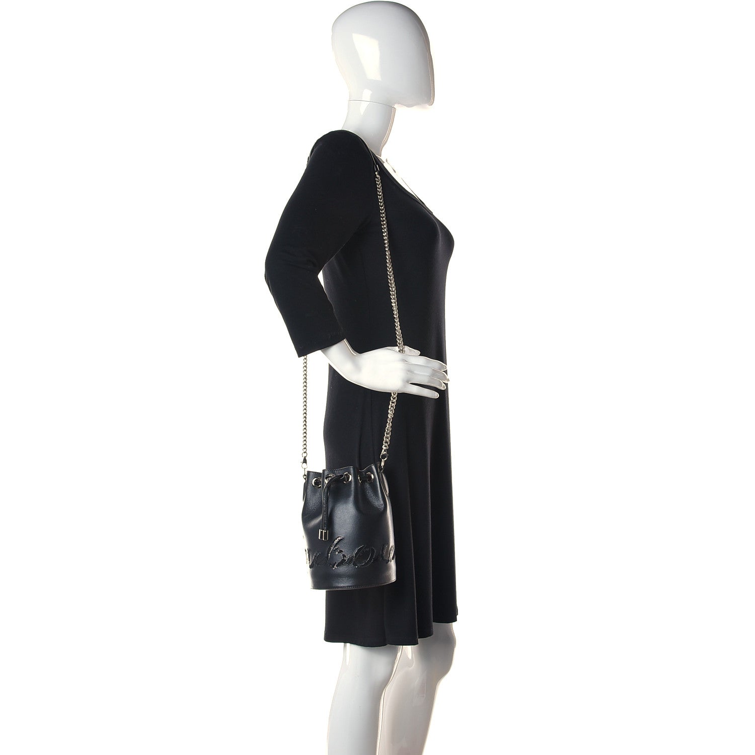 Christian Louboutin Calfskin Marie Jane Bucket Black 2 of 8