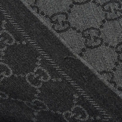 Gucci Wool Monogram Fringe Scarf Anthracite Black 3 of 3