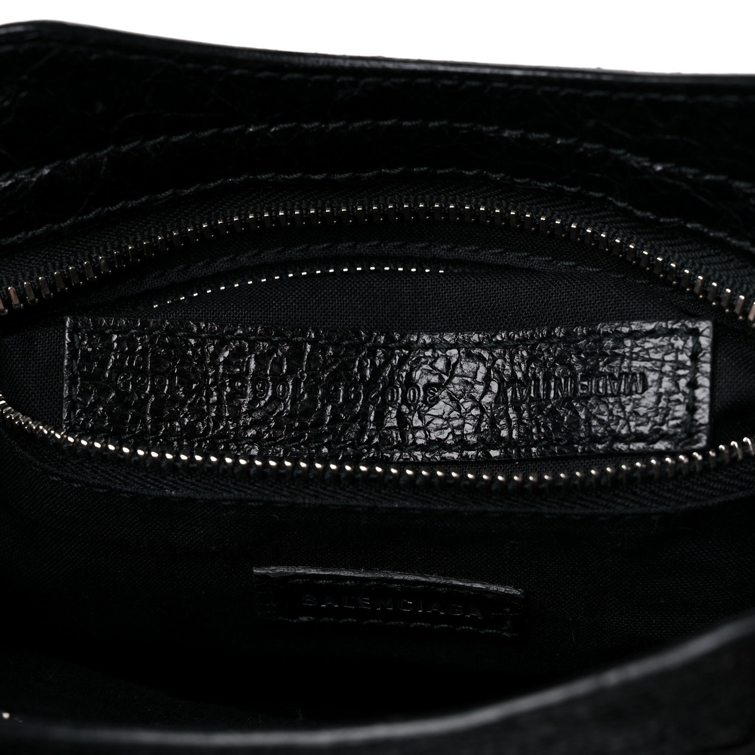 Balenciaga Agneau Classic Silver Hardware City Logo Strap Black Red 6 of 8