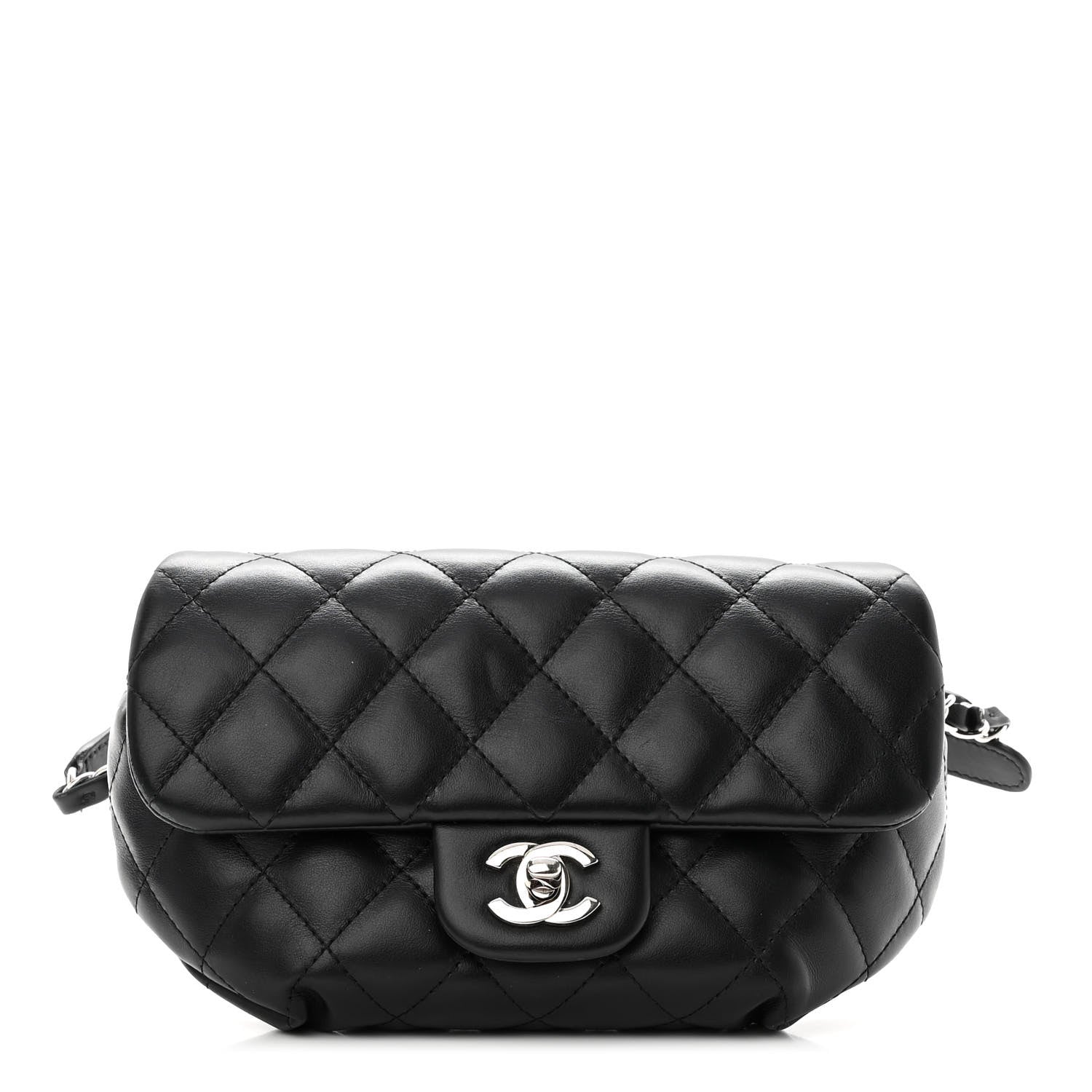 Chanel Calfskin Quilted CC Uniform Flap Belt Bag Black 1 of 8
