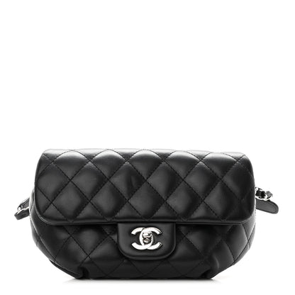 Chanel Calfskin Quilted CC Uniform Flap Belt Bag Black 1 of 8