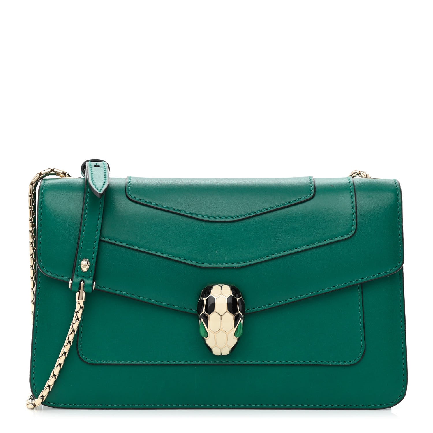 Bulgari Calfskin Serpenti Forever Crossbody Bag Emerald Green 3 of 11