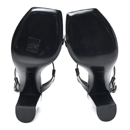 Saint Laurent Calfskin Cocco Cassandra 75 Sandals 39 Black 6 of 10