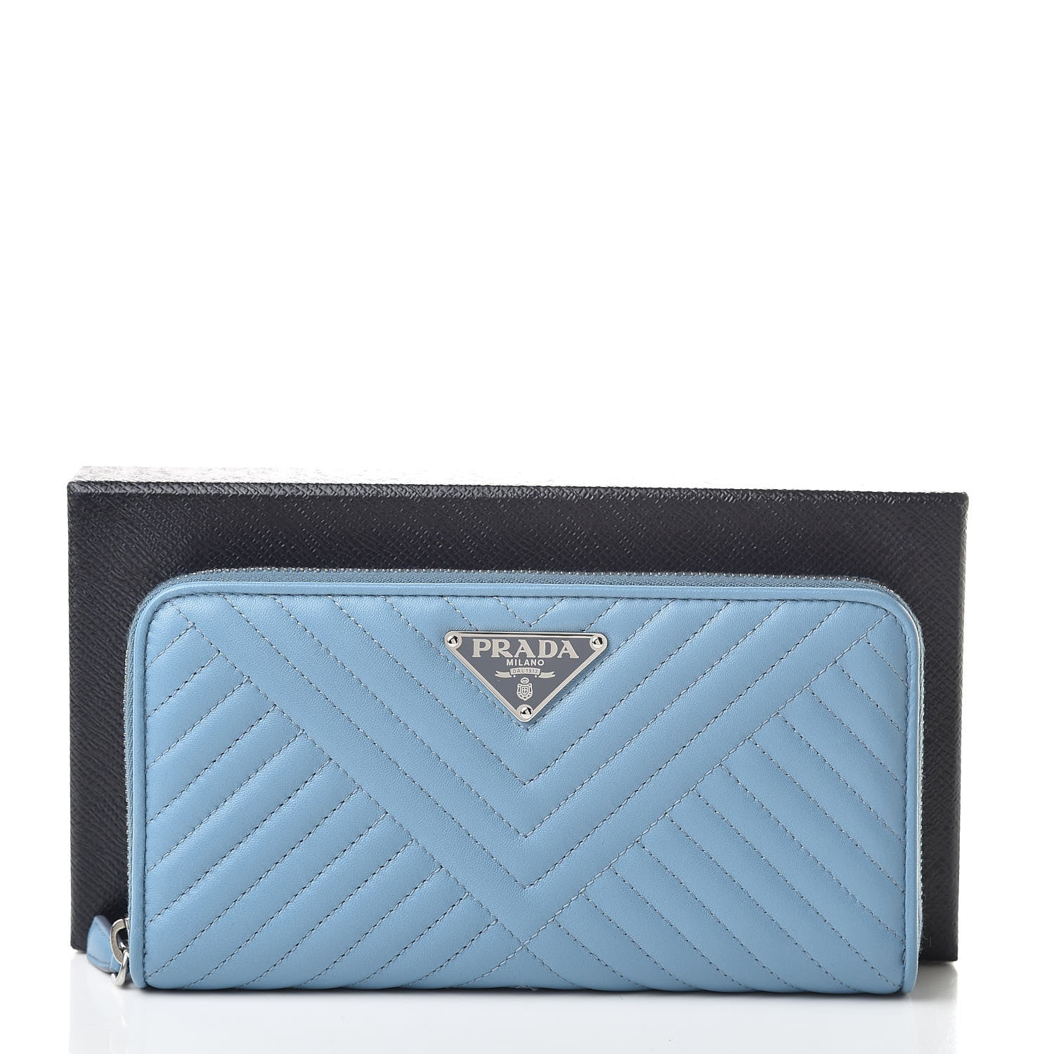 Prada Nappa Impunture Zip Around Wallet Astrale 9 of 9