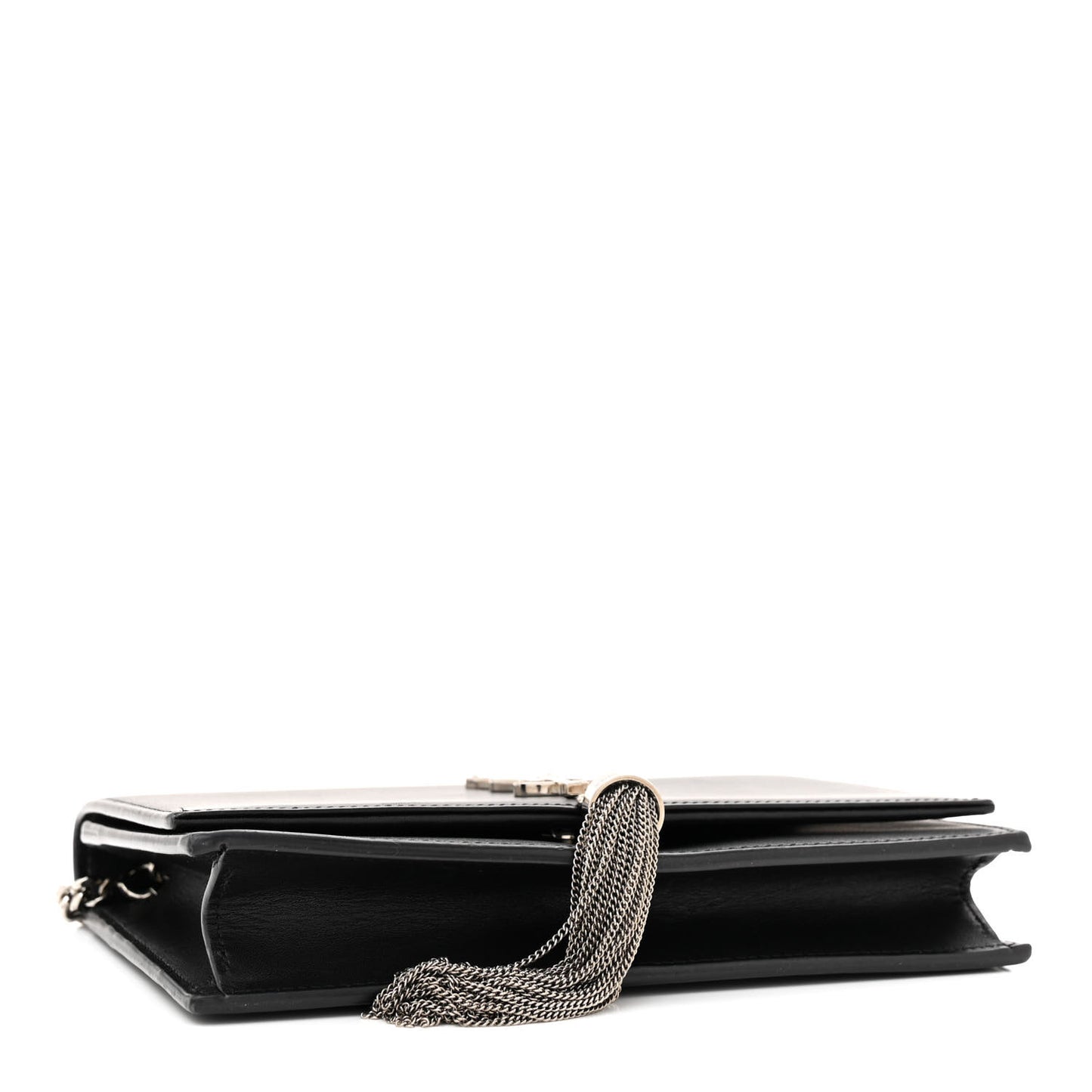 Smooth Calfskin Classic Monogram Kate Tassel Chain Wallet Black