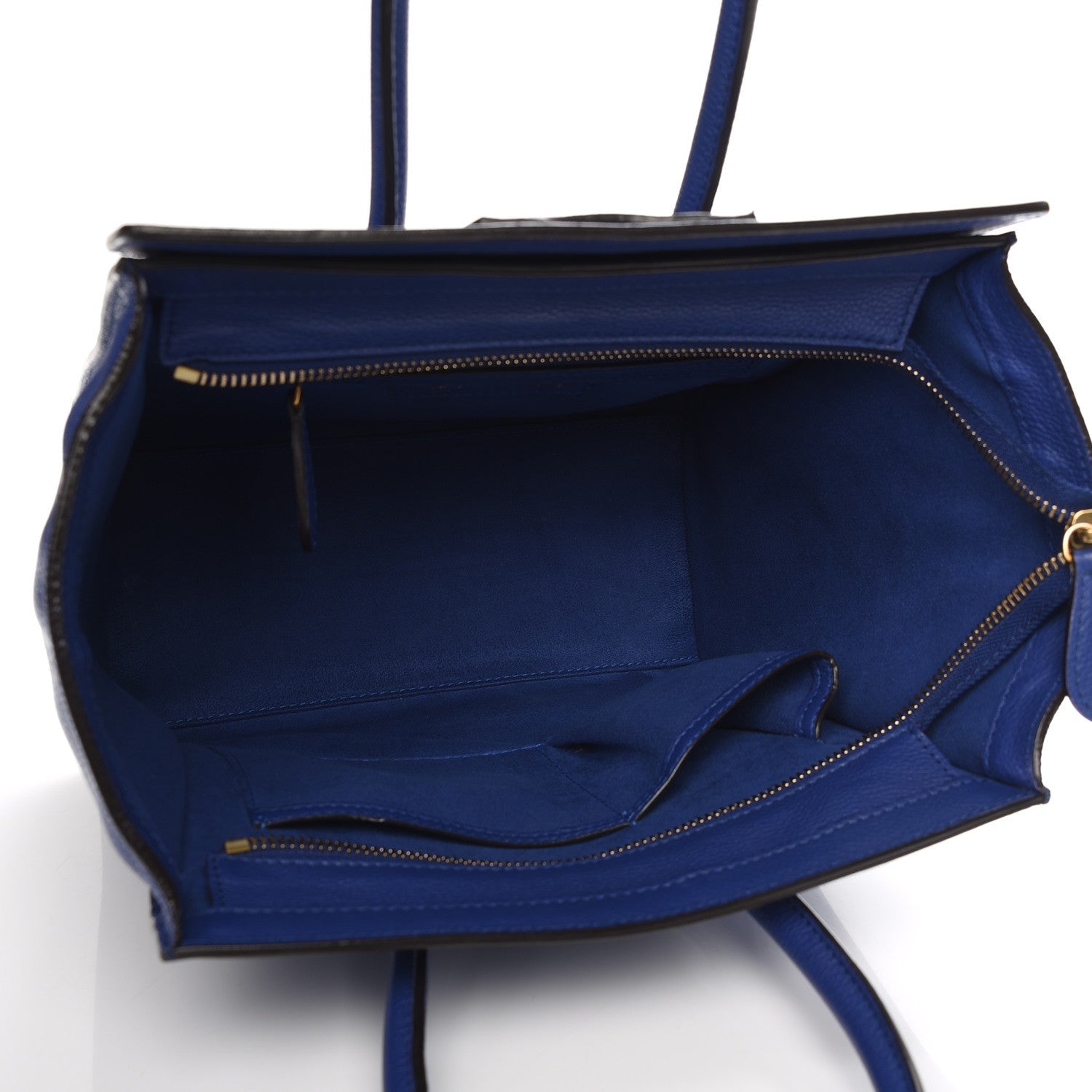 Celine Drummed Calfskin Micro Luggage Indigo 5 of 9