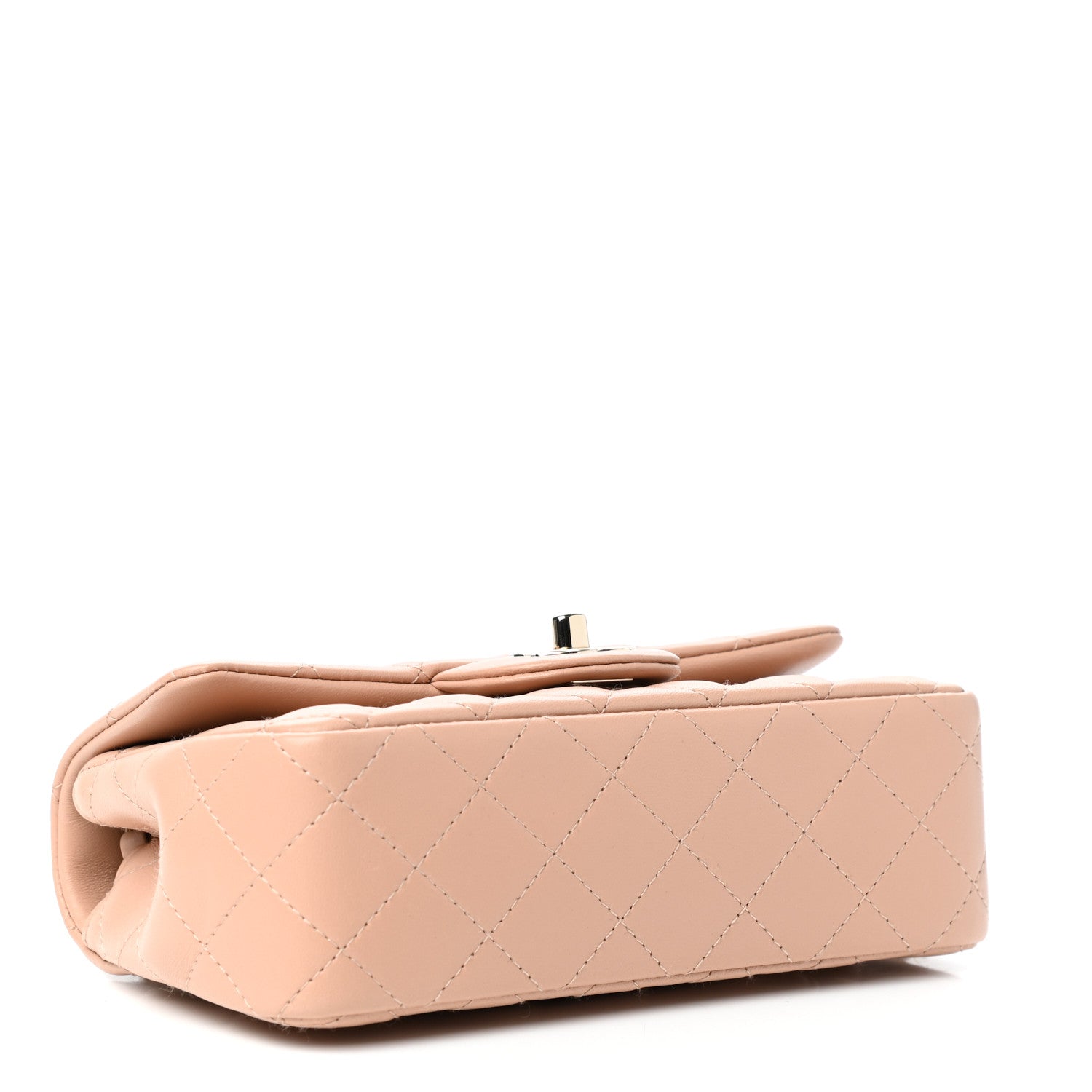 Chanel Lambskin Quilted Mini Rectangular Flap Beige 4 of 10