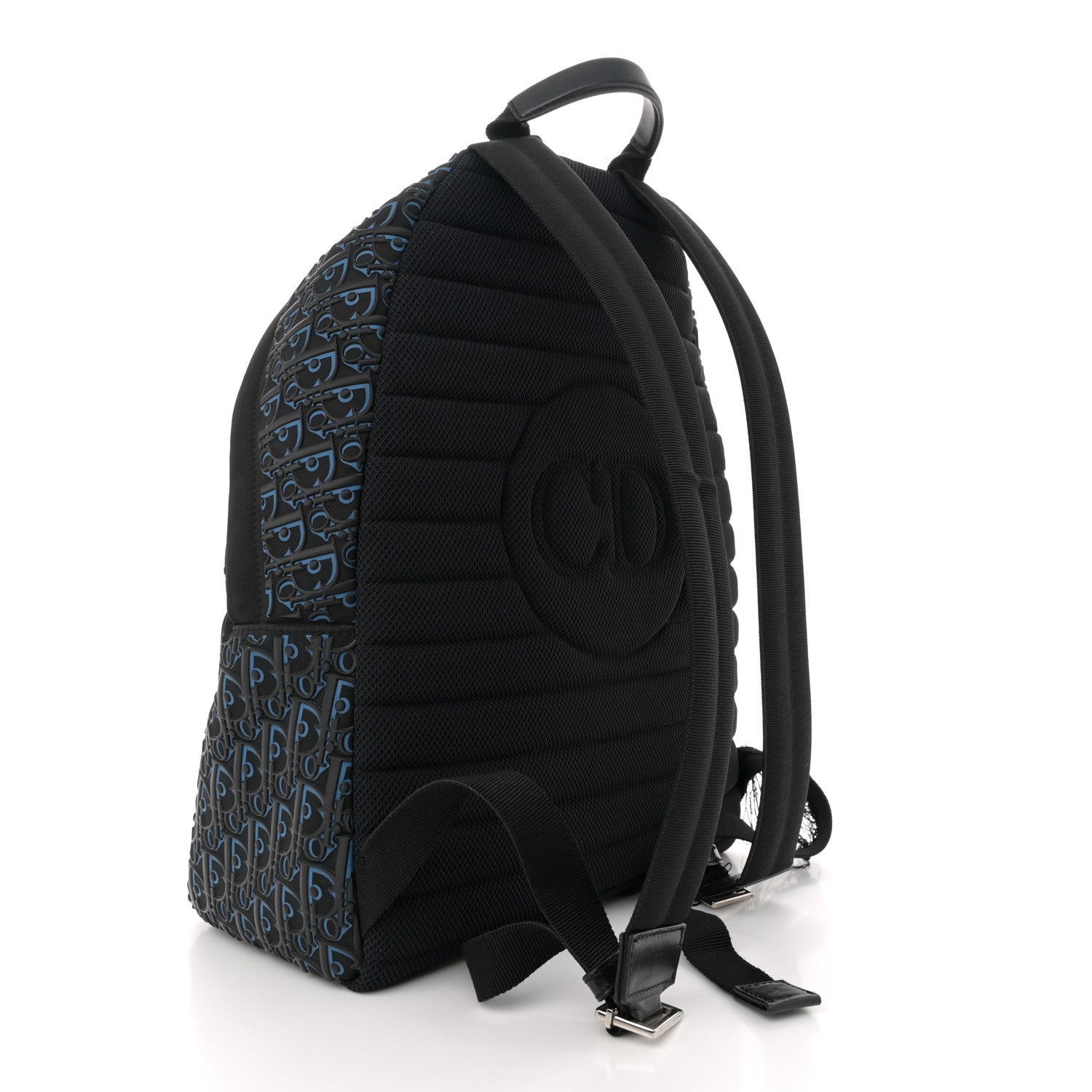 Christian Dior Oblique Rubber Rider Backpack Blue Black 3 of 14