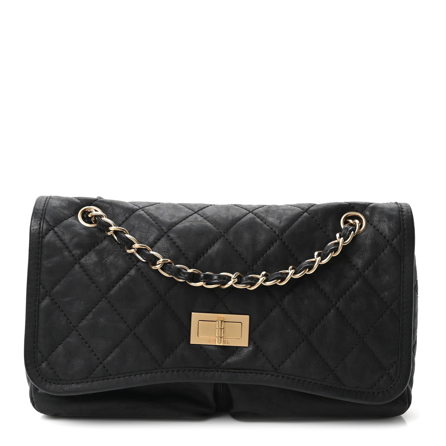 Chanel Aged Calfskin Quilted 2.55 Reissue Chain Flap  Black 1 of 10