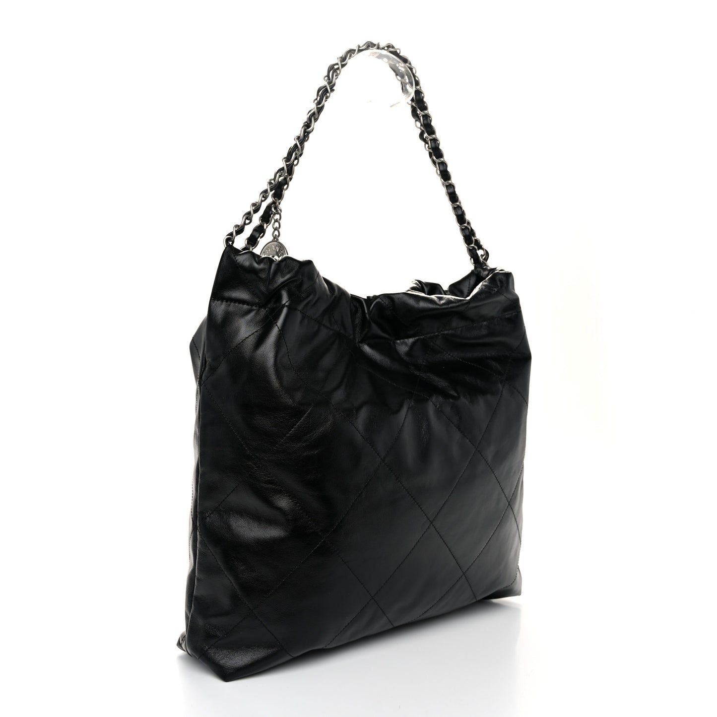 Shiny Calfskin Quilted Chanel 22 Black