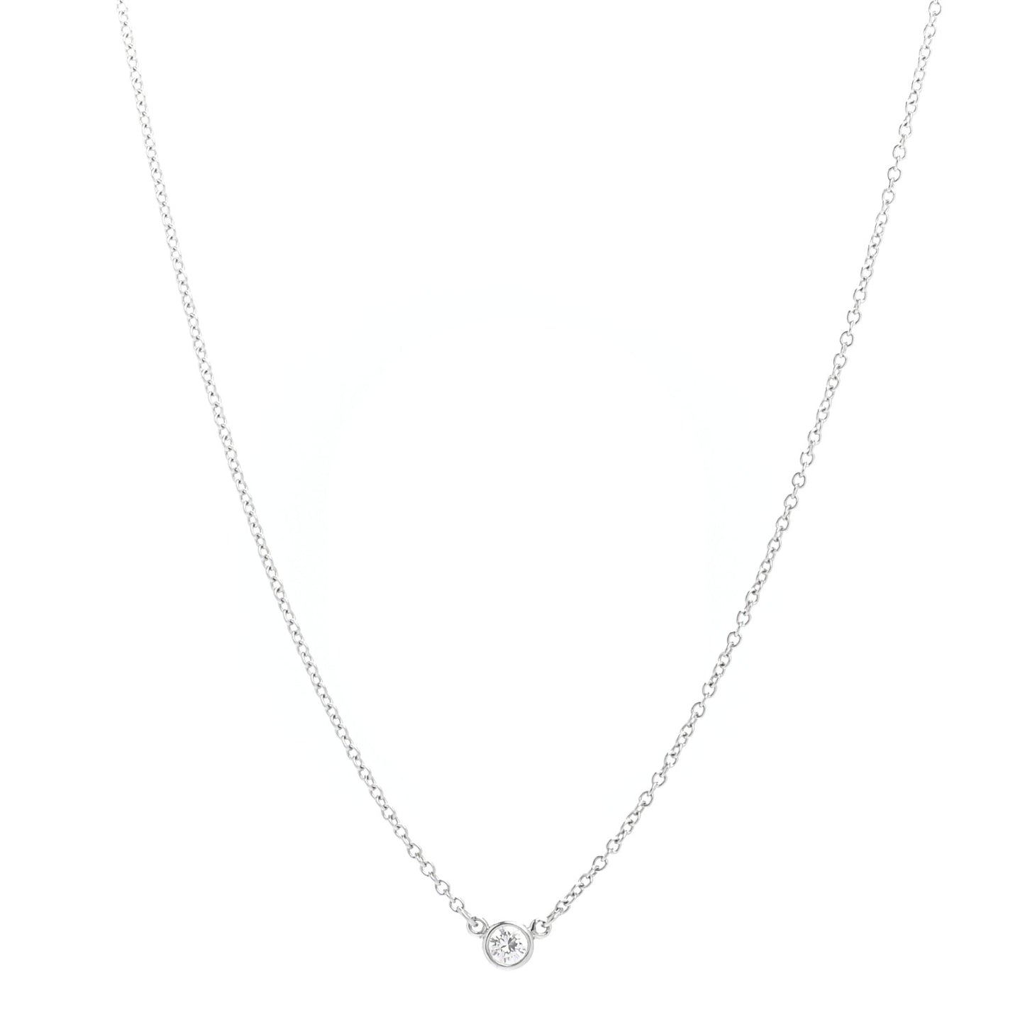 Platinum Diamond .08ct Elsa Peretti Diamonds by the Yard Pendant Necklace