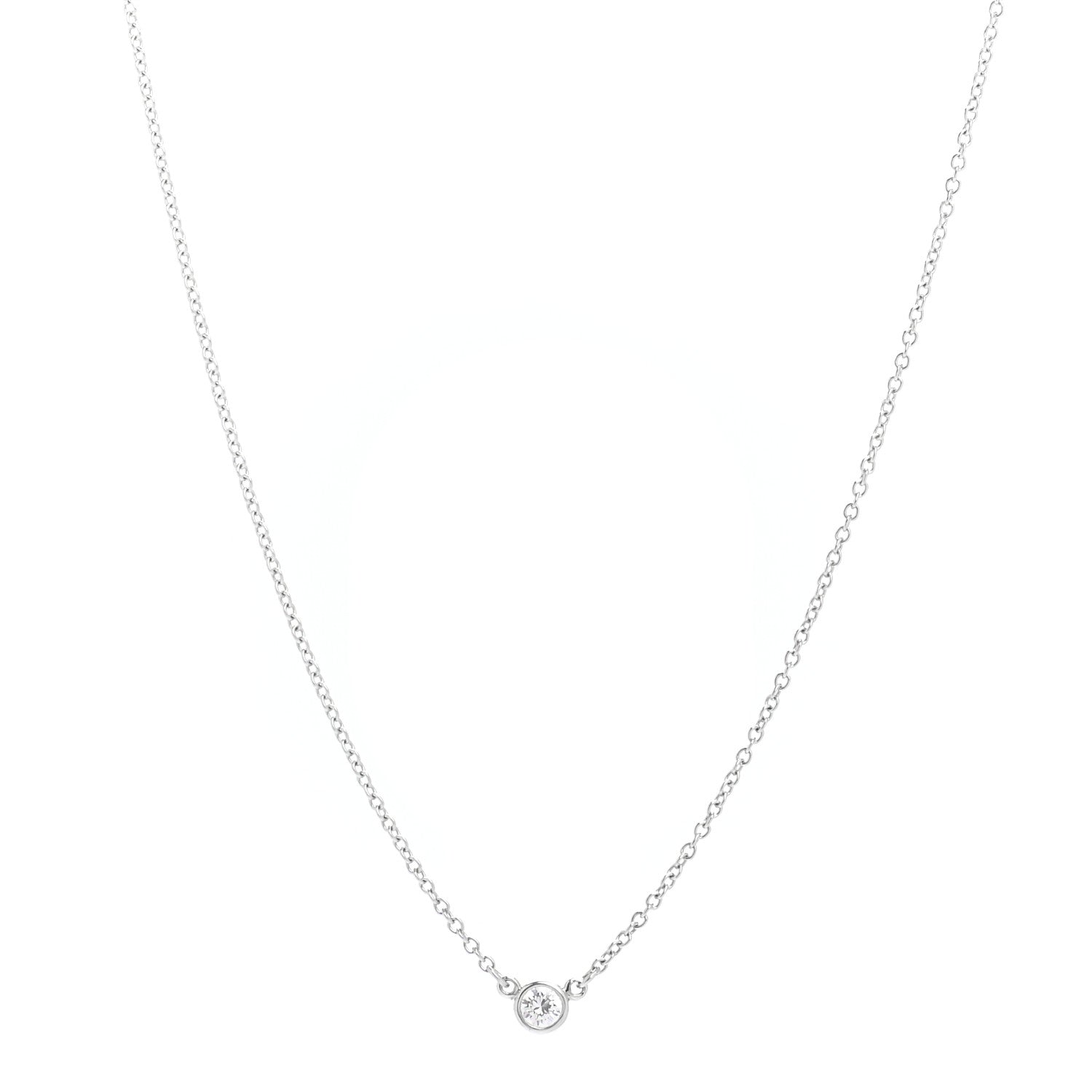 Tiffany Platinum Diamond .08ct Elsa Peretti Diamonds by the Yard Pendant Necklace 1 of 4