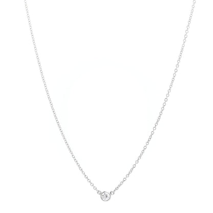 Tiffany Platinum Diamond .08ct Elsa Peretti Diamonds by the Yard Pendant Necklace 1 of 4