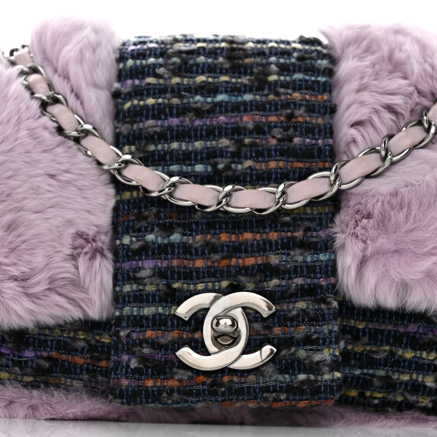 Rabbit Fur Tweed Small Fantasy Flap Lilac