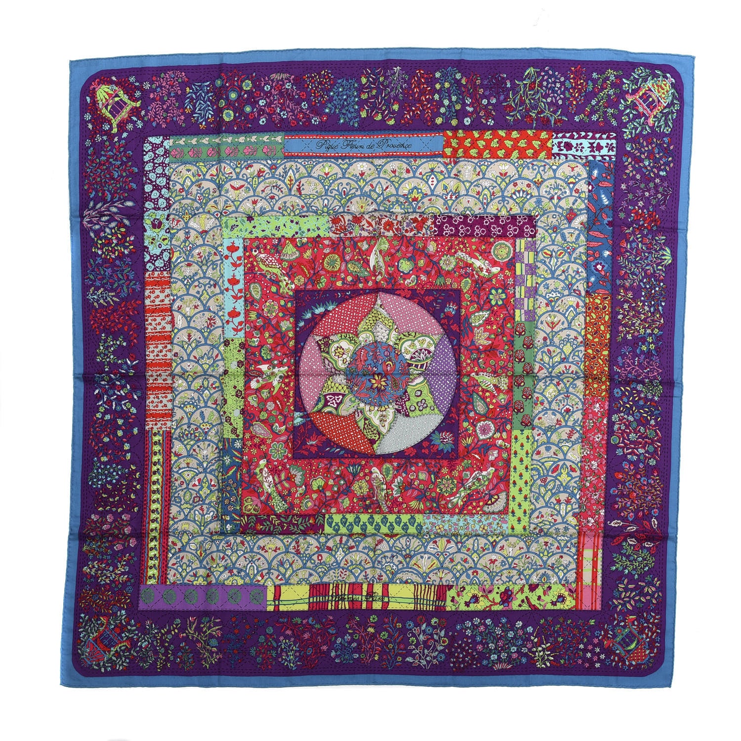 Hermes Cashmere Silk Pique Fleuri de Provence Shawl 140 1 of 5
