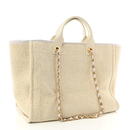 Chanel Lurex Boucle Medium Deauville Tote White 3 of 10