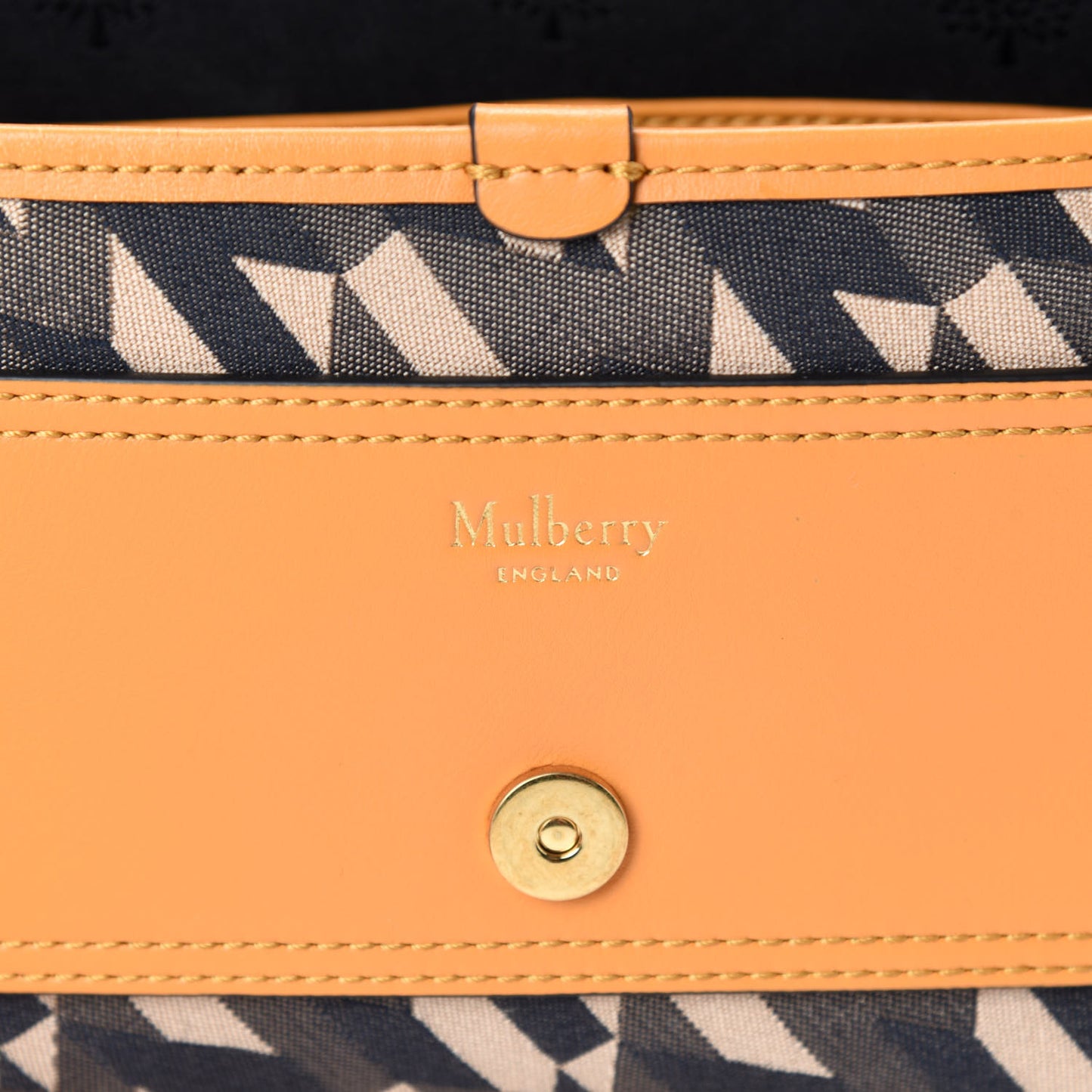 Econyl Nylon Jacquard Calfskin Mini M Satchel Deep Amber