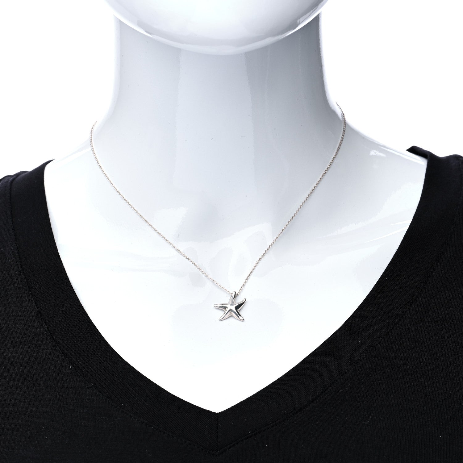 Tiffany Sterling Silver 15mm Elsa Peretti Starfish Pendant Necklace 2 of 5