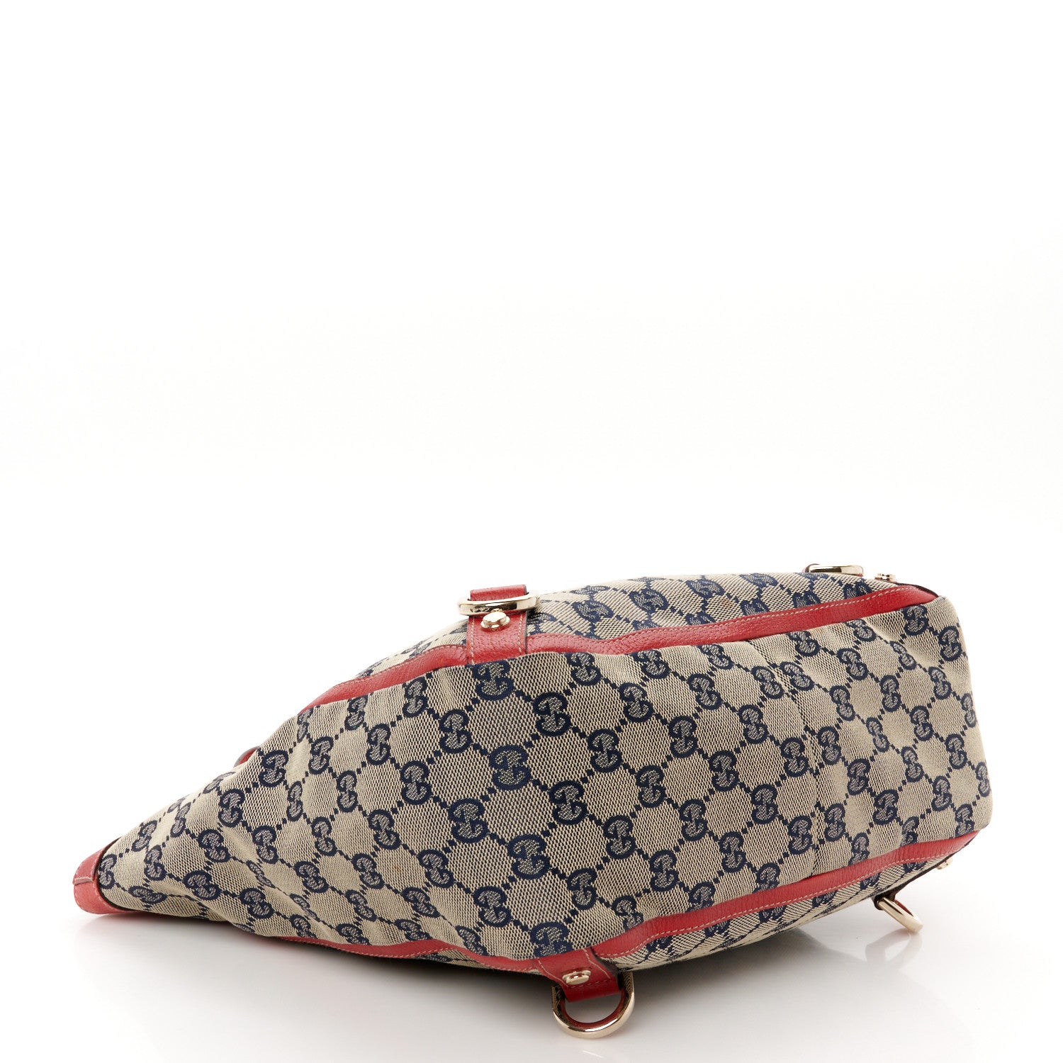 Gucci Monogram Abbey Small Tote Navy Red 4 of 10
