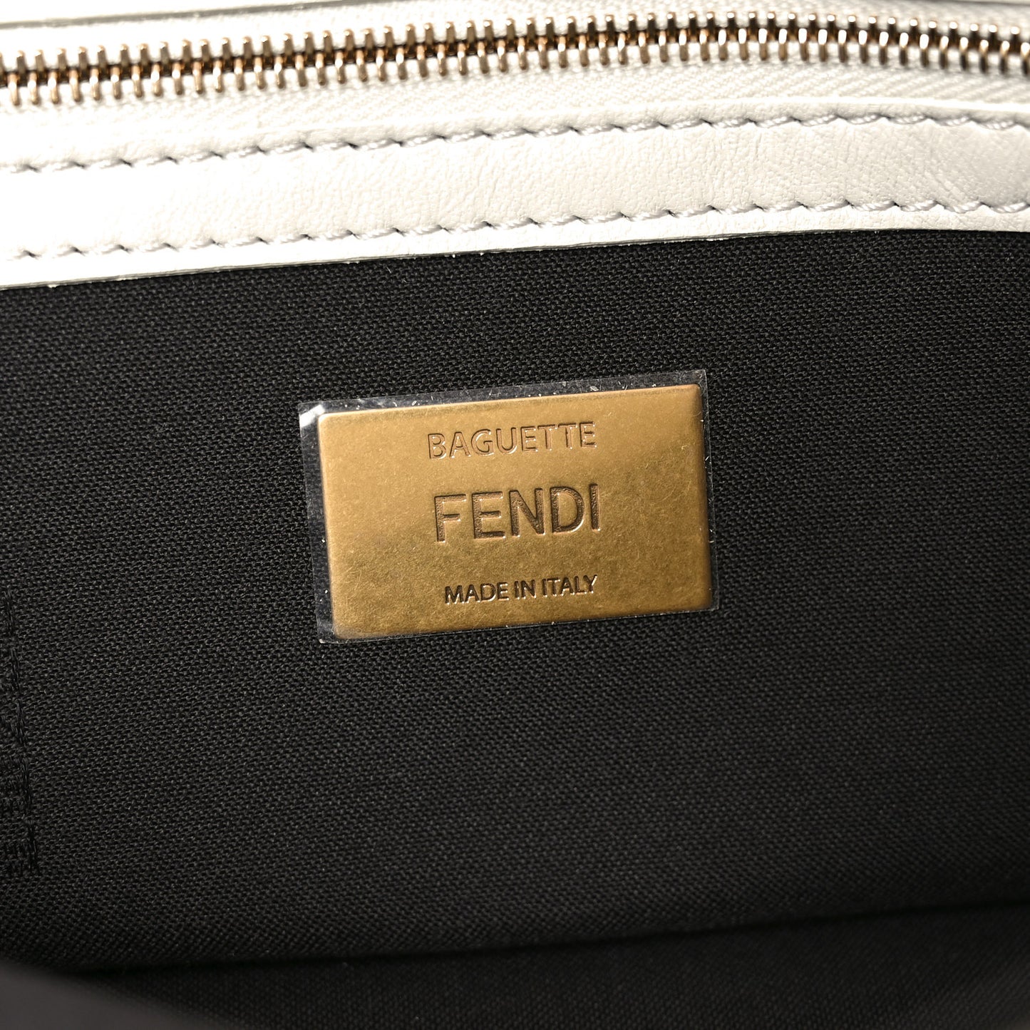 Nappa FF 1974 Embossed Baguette White