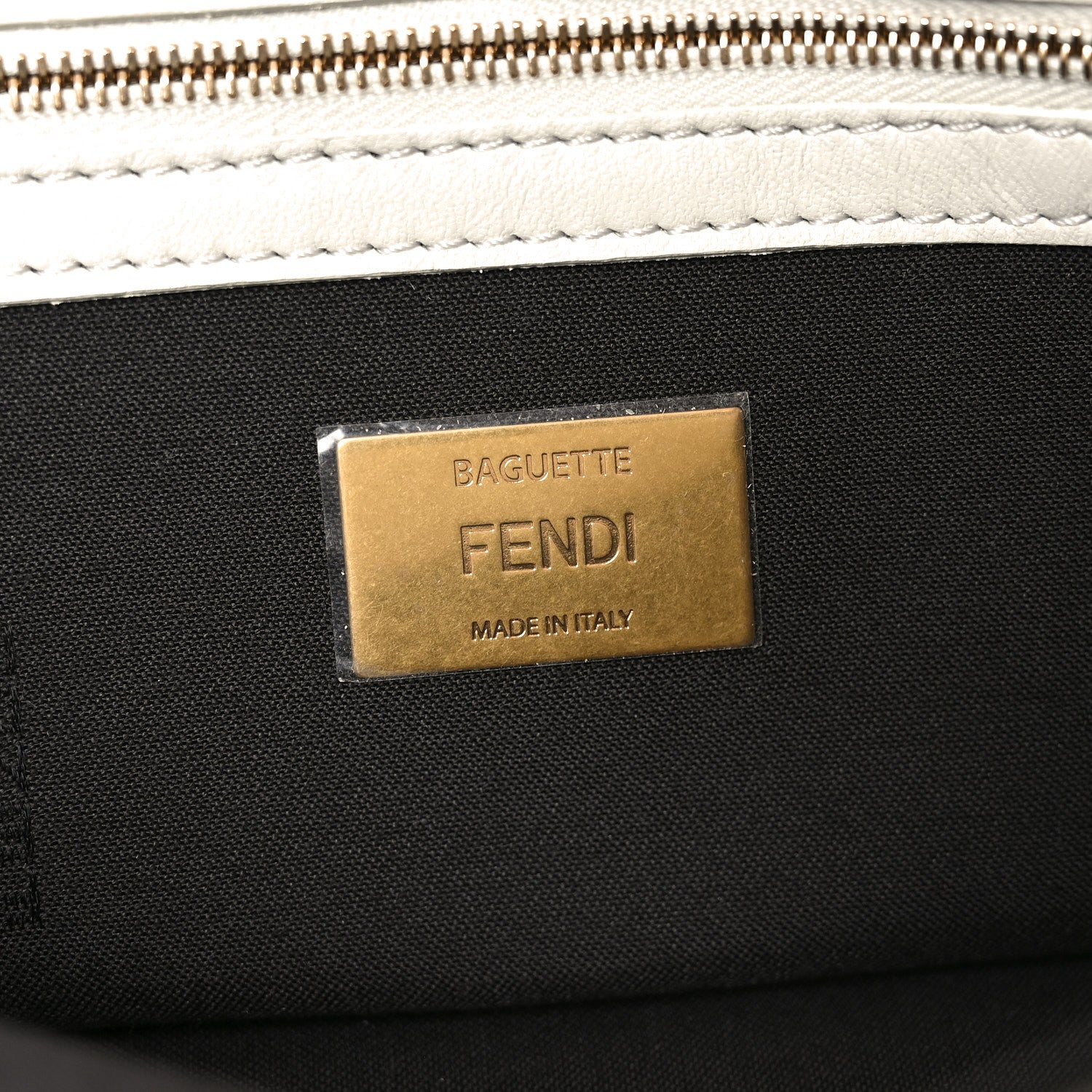 Fendi Nappa FF 1974 Embossed Baguette White 5 of 10