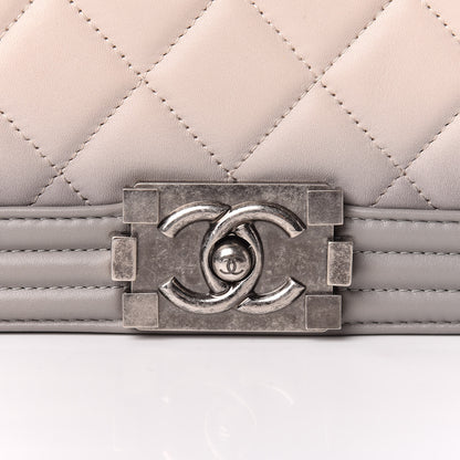 Chanel Calfskin Ombre Quilted Large Boy Flap Grey Beige 10 of 10