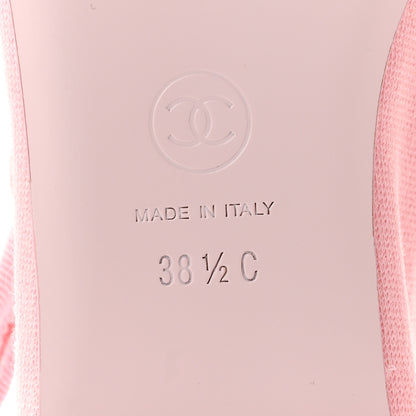 Chanel Fabric Grosgrain Mary Jane Flats 38.5 Light Pink Black 8 of 10
