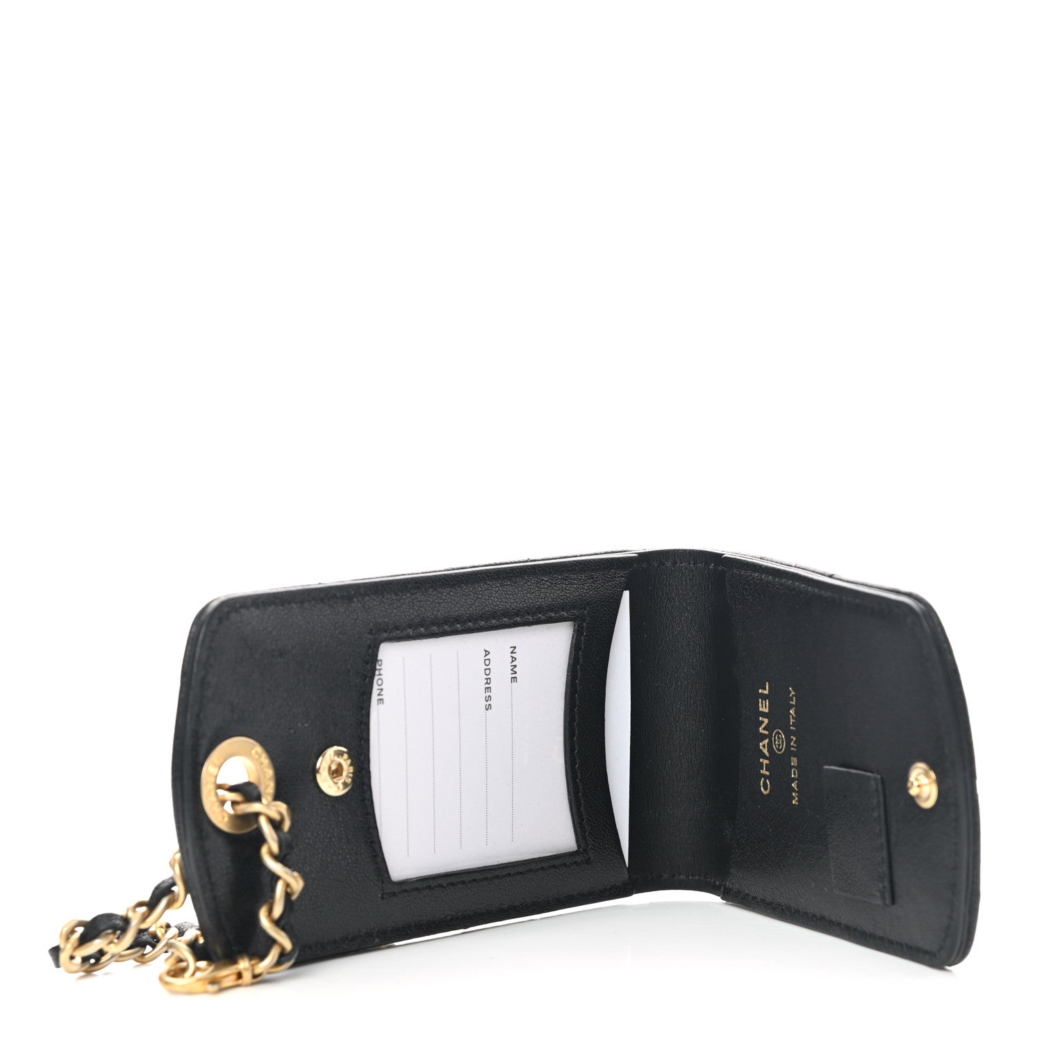 Chanel Lambskin Quilted Chanel 19 Luggage Tag Black 3 of 7