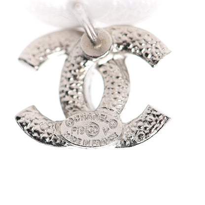 Chanel Crystal Timeless CC Earrings Silver 4 of 5