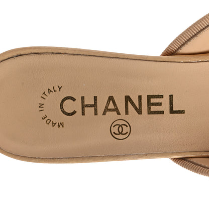 Chanel Patent Calfskin Cap Toe CC Mules 39 Beige Black 7 of 7