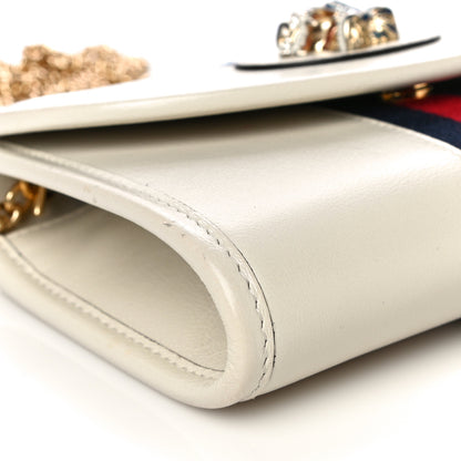 Gucci Textured Calfskin Web Mini Rajah Slim Flap Shoulder Bag Mystic White 8 of 12