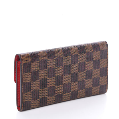 Louis Vuitton Damier Ebene Emilie Wallet Red 2 of 5