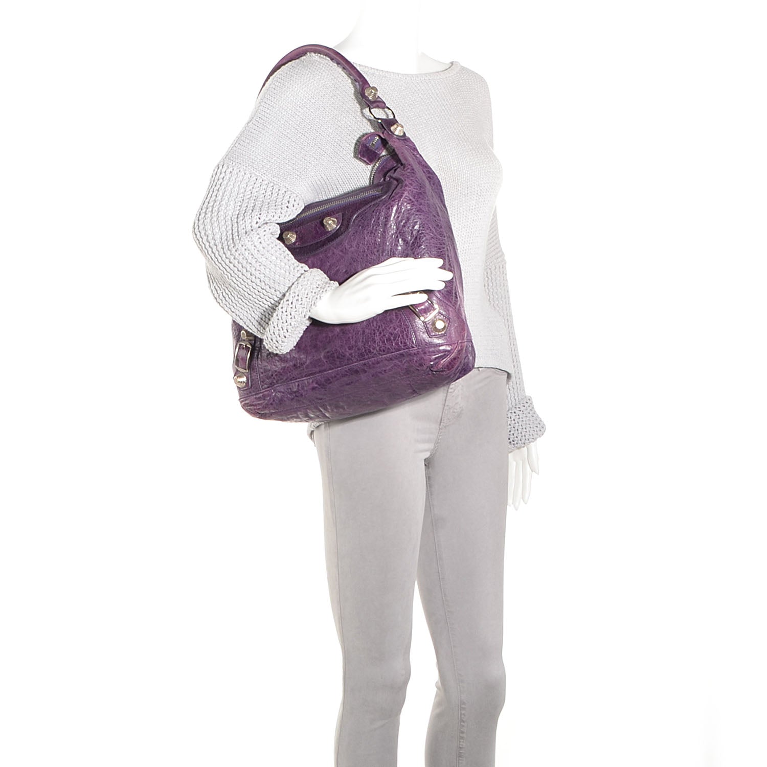 Balenciaga Agneau Giant 21 Silver Hardware Day Hobo Sapphire 2 of 12