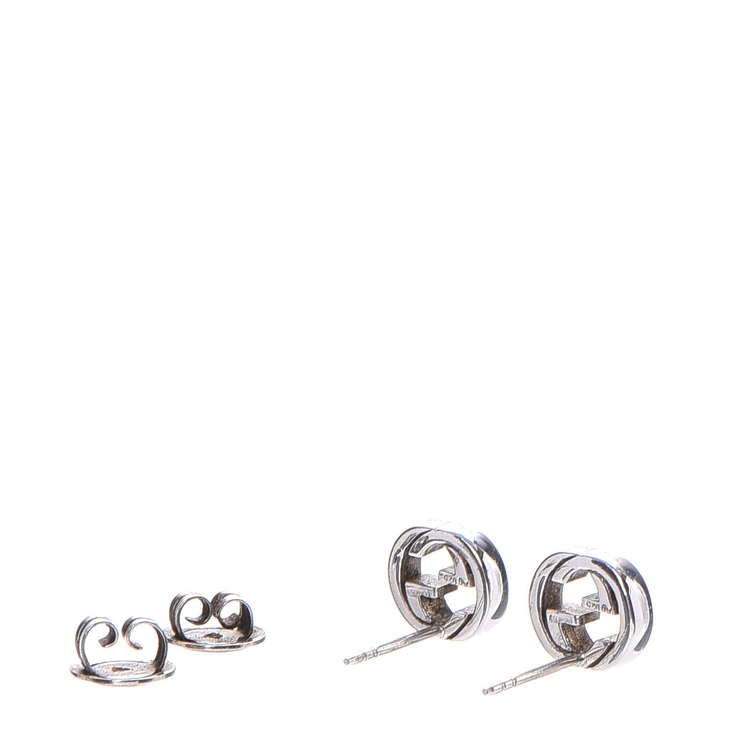 Gucci Sterling Silver Interlocking GG Stud Earrings 3 of 5
