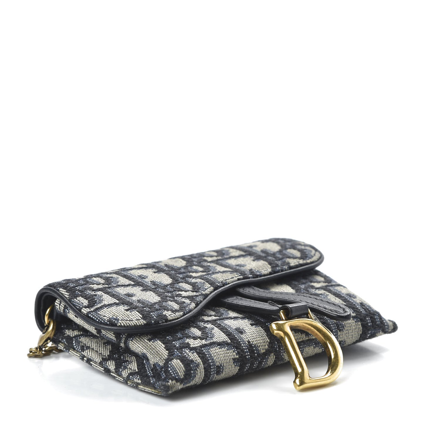 Oblique Nano Saddle Chain Pouch Blue