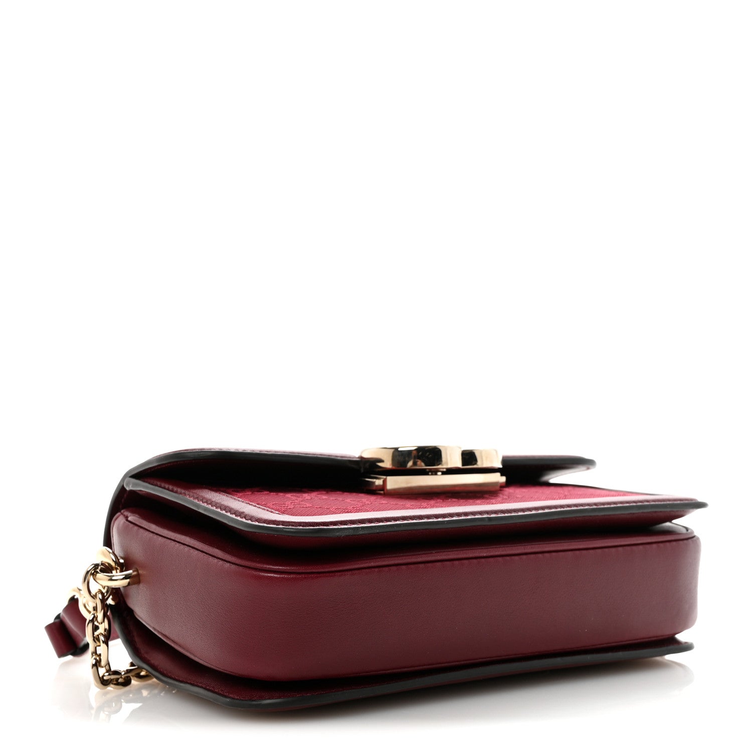 Gucci Crepe Wool Silk GG Monogram Go Small Shoulder Bag Rosso Ancora 5 of 10