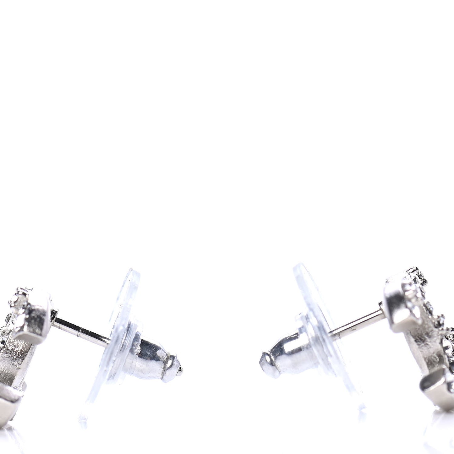 Crystal CC Earrings Silver