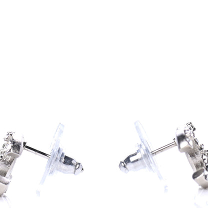 Chanel Crystal CC Earrings Silver 3 of 4