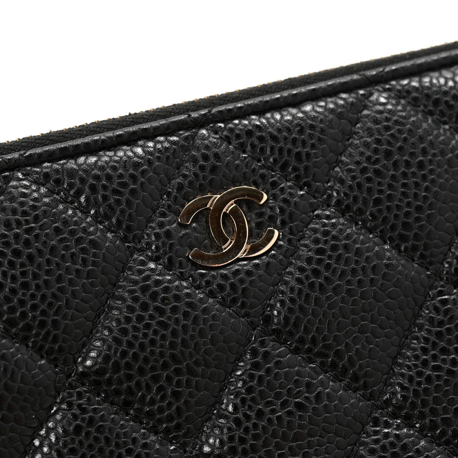 Chanel Caviar Quilted Large Zipped Clutch Black 10 of 11