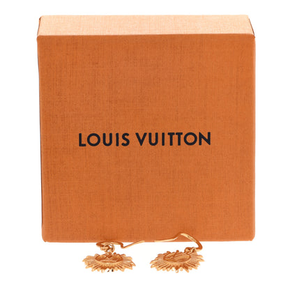 Louis Vuitton Brass Vendome Drop Earrings Gold 4 of 4