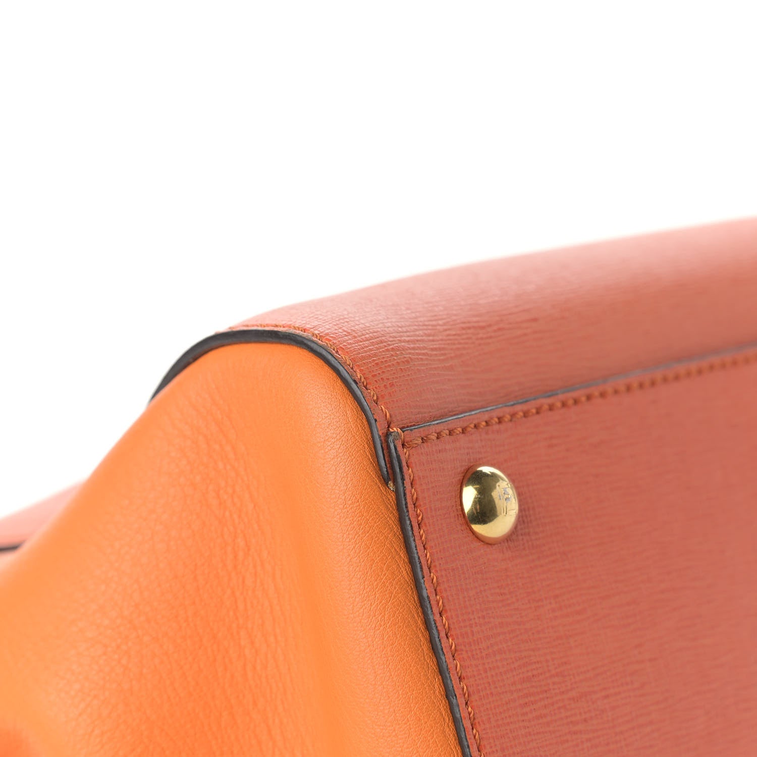 Fendi Vitello Elite Regular 2Jours Tote Arancio 10 of 21