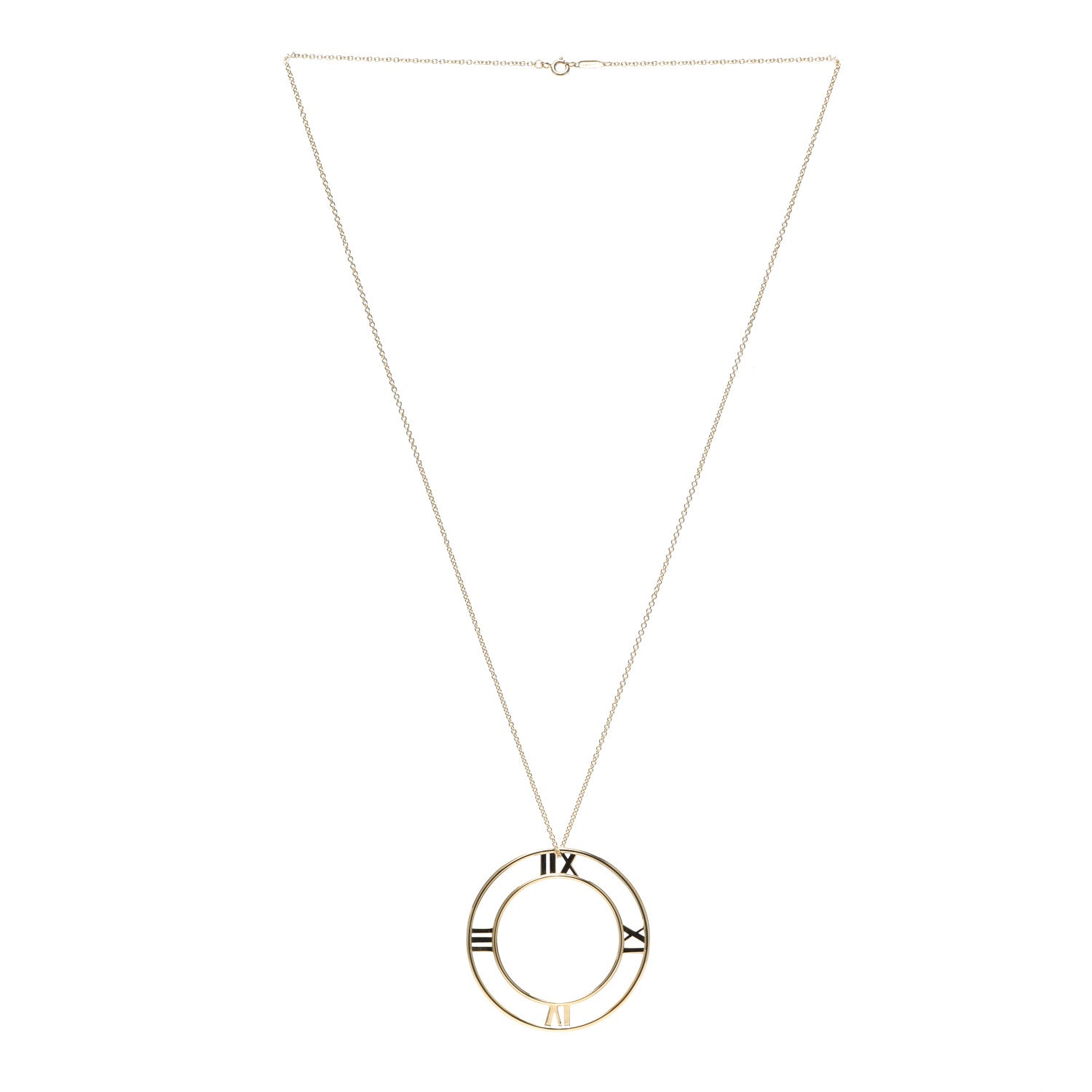 Tiffany 18K Yellow Gold Large Atlas Open Pendant Necklace 3 of 6