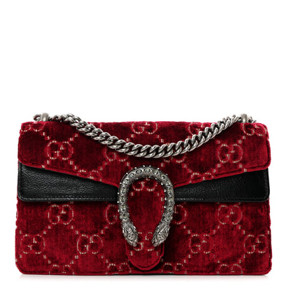 Gucci Velvet Skipper Crystal GG Monogram Small Dionysus Shoulder Bag Red Cipria Black Black Diamond 1 of 10