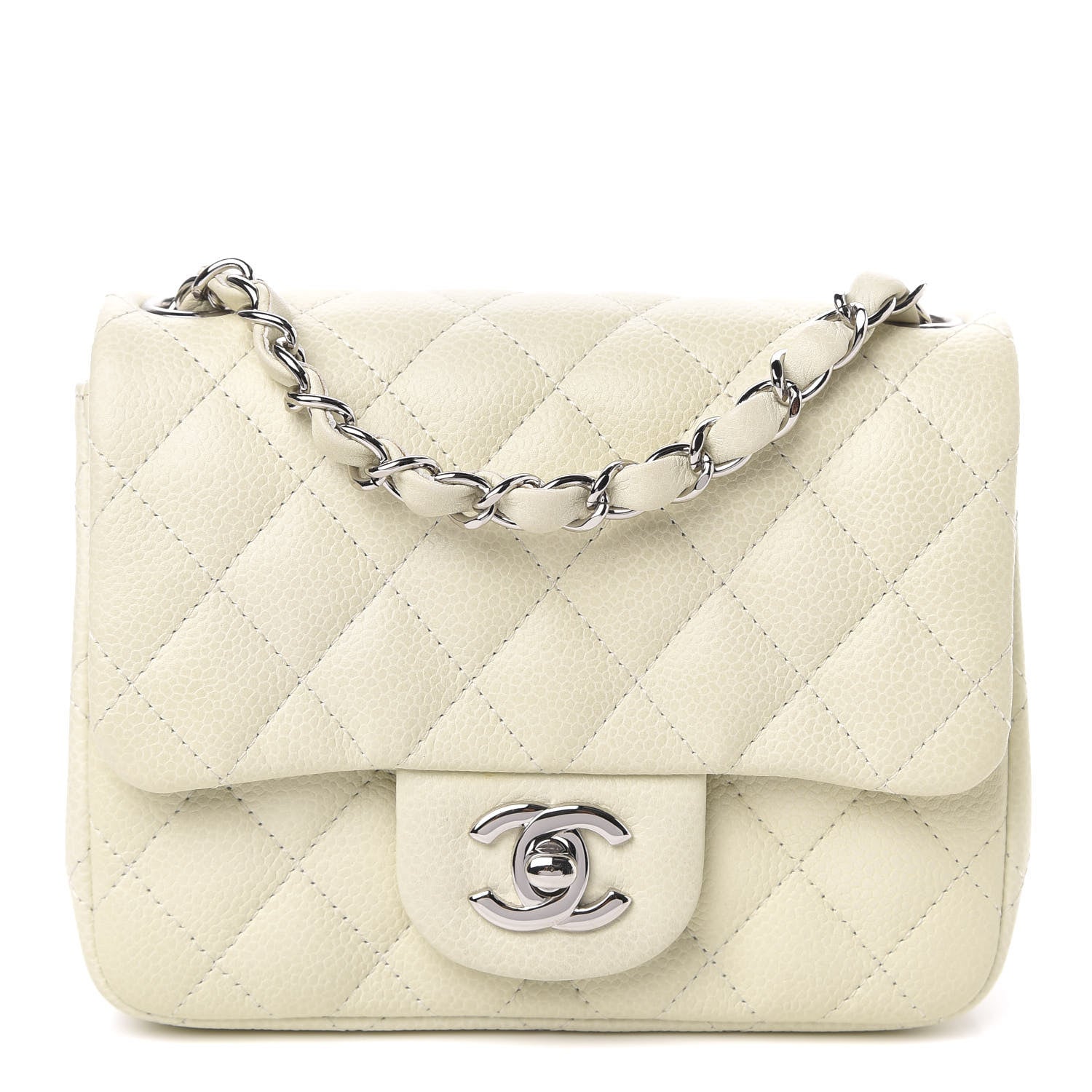 Chanel Caviar Quilted Mini Square Flap White 1 of 11