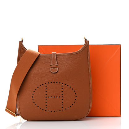 Hermes Taurillon Clemence Evelyne III PM Gold 12 of 12