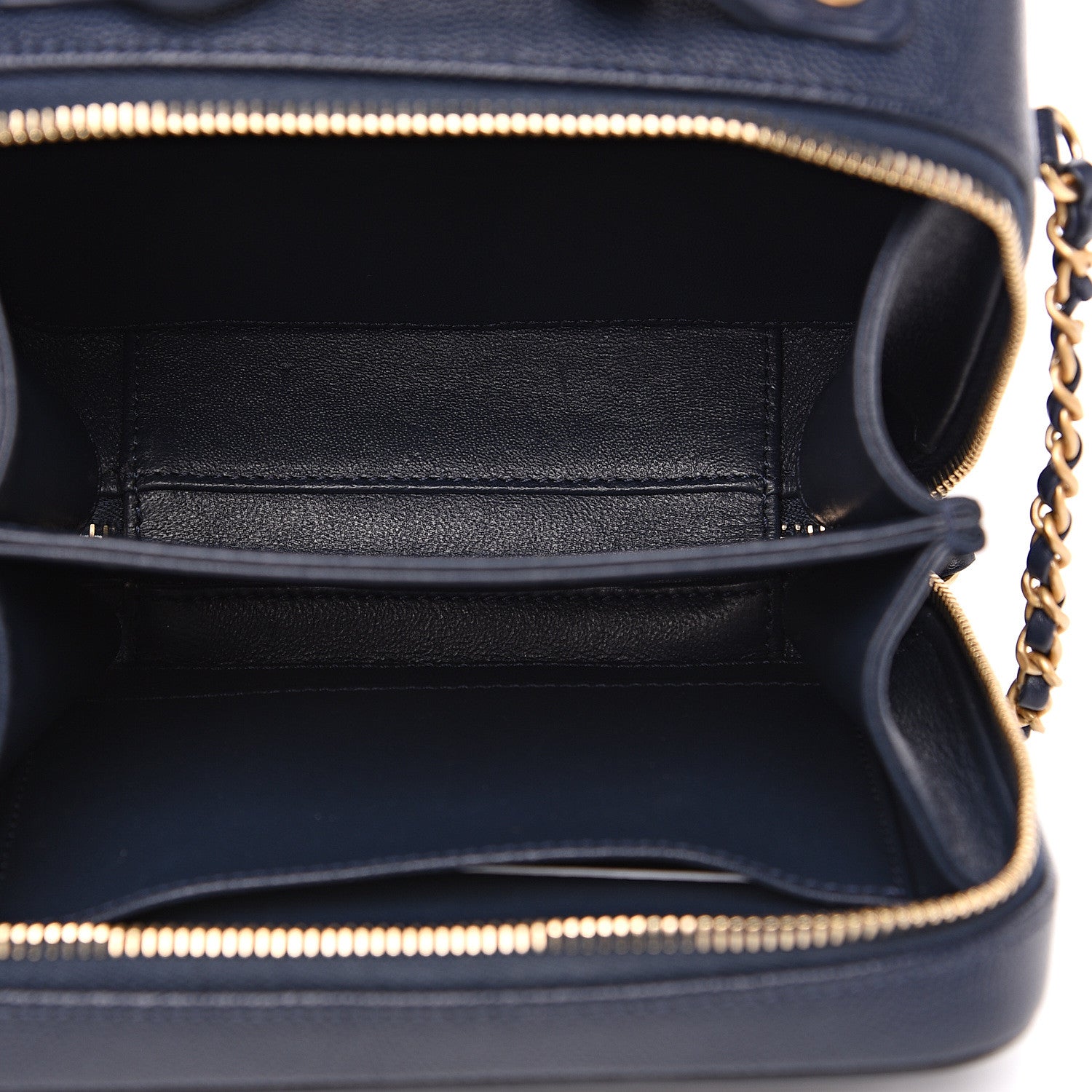 Chanel Caviar Quilted Small CC Filigree Vanity Case Navy 4 of 9