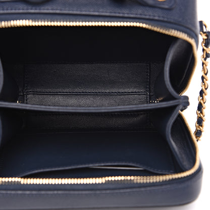 Chanel Caviar Quilted Small CC Filigree Vanity Case Navy 4 of 9